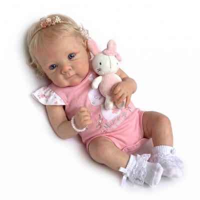 TEKROA® Reborn Baby Pop Meisje - Babypoppen - 46 cm - Levensechte Siliconen Pop met Zacht Lichaam - Realistische Peuterpop Set met Accessoires - Vanaf 3 Jaar