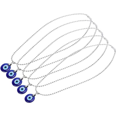 5Ps Turks Blauw Oog Ketting Bescherming Geluk Sieraden Accessoires Cadeaus Ambachten 2.5x2.5cm white