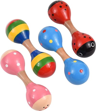 Houten Maracas - Rammelaars Muziek - Muziek Leren - Kindvriendelijk Ontwerp - 4 Stuks - Multicolor