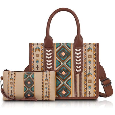Le Sac Tote Style Bohème, Un Sac Multifonctionnel Mère et Enfant, Est Un Sac pour Femme de Grande Capacité Adapté aux Trajets Quotidients 10 inch brown
