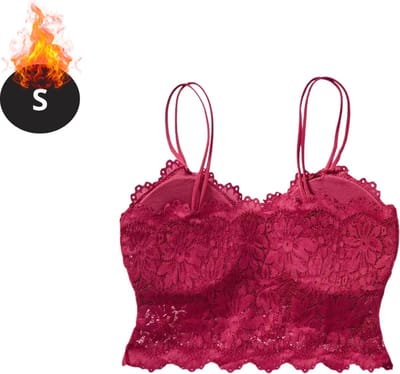 Bovista BH Zonder Beugel - Zonder Bandjes - Push-up Bh's - Comfort Beha - Comfortabel - Bordeauxrood - Maat S