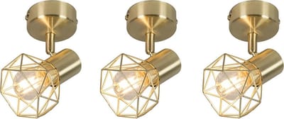 QAZQA mosh - Moderne Plafondspot | Spotje | Opbouwspot - 3 lichts - H 160 mm - Goud/messing - Woonkamer | Slaapkamer | Keuken