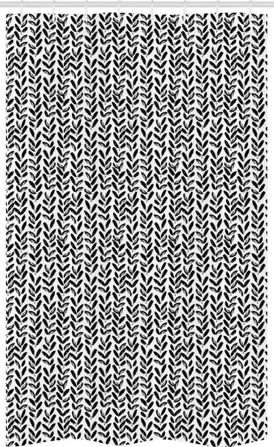 ABAKUHAUS Douchegordijn Zwart-Wit – 120x180 cm – Stof, Waterafstotend