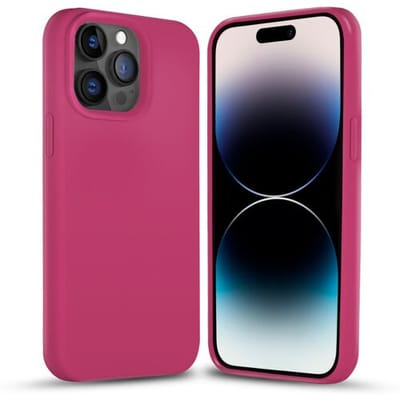 Coverzs Solid silicone case geschikt voor Apple iPhone 14 Pro (rosé) - iPhone 14 Pro hoesje rosé - iPhone 14 Pro case geschikt voor Apple - Luxe siliconen hoesje met 3-laags bescherming