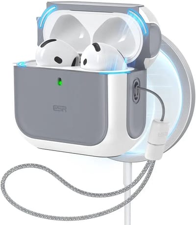 ESR Halolock Orbit Hybrid Hoes Geschikt Voor AirPods 4 (AirPods 4e Generatie) (2024) - Compatibel met MagSafe - Wit