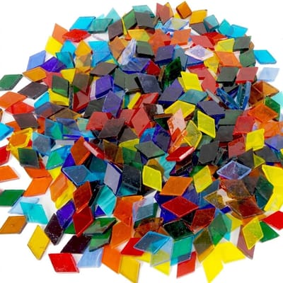 Gekleurde transparante mozaïek steentjes diamantvorm glas 200 stuks mozaïek steentjes voor hobby knutselen en decoratie mix kleuren glas stukjes voor mozaïek projecten