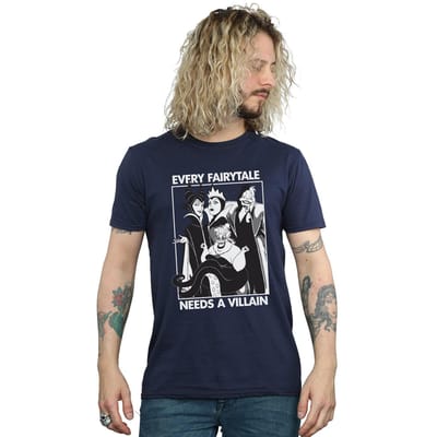 Disney Heren Elk sprookje heeft een schurk nodig Katoenen T-shirt (Marineblauw)