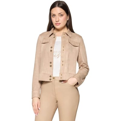 Kort jasje in suèdelook - beige - Gr. 38 van Goldner Fashion