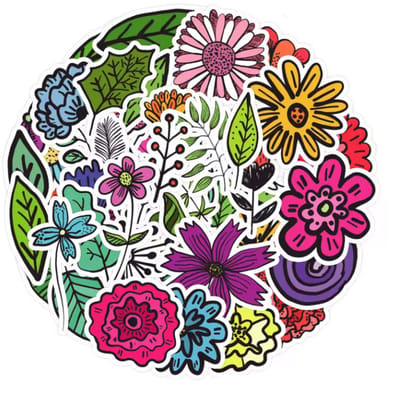 CHPN - Stickers - Bloemen stickers - Random stickers - Flower stickers - Sticker - 50 stuks - Mix - Cadeau - Laptop stickers - Bloemen - Bloemetjes - Flowers