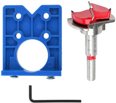 Boor voor scharniergaten - Scharniergatsnijder Forstnerboor - Kastdeuren Monteren - Precisie Diepteaanslag - 35 mm - Blauw en Rood