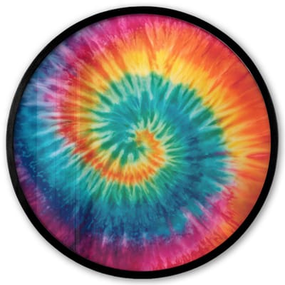 Poster in lijst Rond - Fotolijst 40x40 cm - Posters - Regenboogkleuren - Tie dye - Ronde posterlijst zwart - Decoratie - Wanddecoratie woonkamer - Muurdecoratie slaapkamer