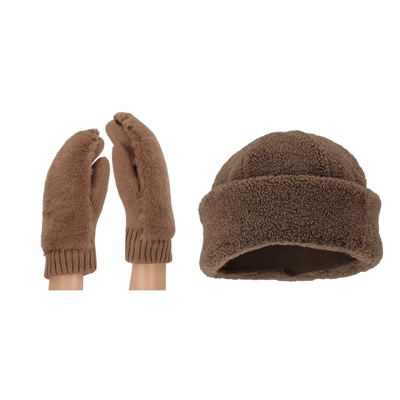 Morethansocks - Dames teddy wanten en muts - One size - Muts dames - Wanten dames volwassenen