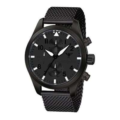 KHS - KHS.AIRBSCXT.MB - Polshorloge - Chronograaf - Airleader Black Steel XTAC - Heren