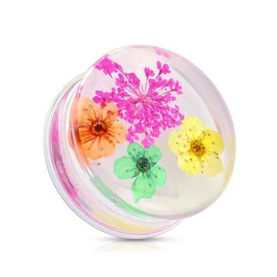 22 mm Double-flared Plug gedroogde bloemen - LMPiercings