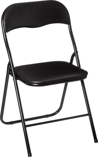 Klapstoel met pvc zitting - Zwart - 44 x 48 x 79 cm - Metaal - Bijzet stoelen - Inklapbaar