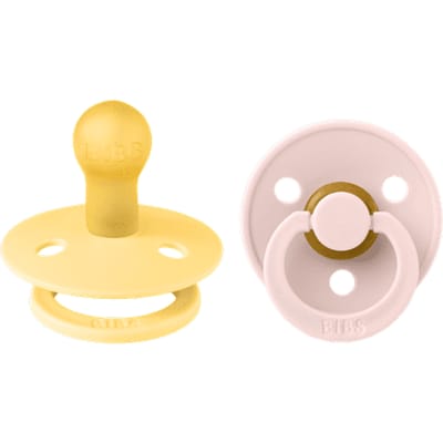 BIBS Colour 2 PACK Latex Size 1 Pale Butter/Petal 2 st