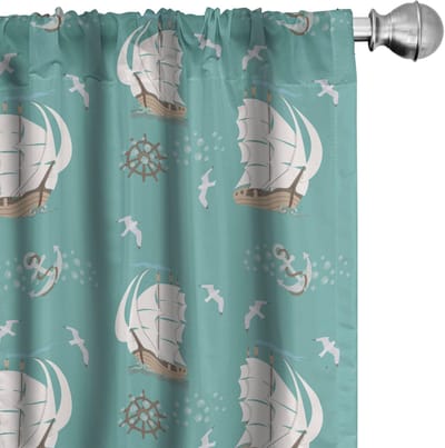 ABAKUHAUS zeilgordijnen – 2x75x245 cm – microvezel – Licht teal
