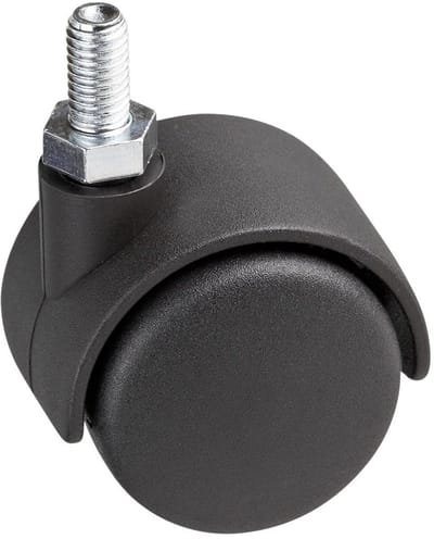 Dubbele Zwenkwielen Ø 50mm met Schroef - Kunststof Wielen voor Meubels en Transport - 35kg Draagkracht