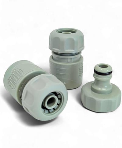 Premium slangaansluiting 1/2 inch in set, rubberen tuinslangconnector voor 1/2 inch tuinslangen, slangaansluiting en slangkoppeling 1/2 inch, kraanaansluiting, groen