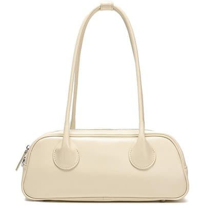 Dameshandtassen van echt leer Licht luxe niche tassen Nieuwe veelzijdige okseltassen Dames high-end schoudertassen beige