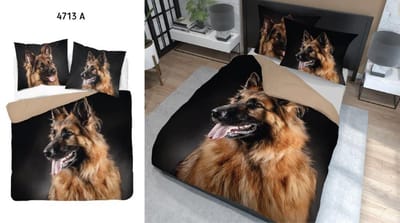 Herder Hond Dekbedovertrek 220x200 2in1 3D Duurzaam Katoen
