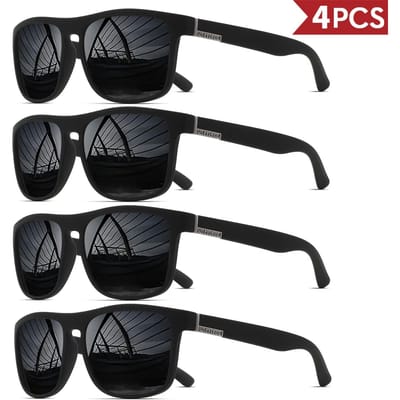 1-4 STKS Mannen Klassieke Vierkante Gepolariseerde Sportzonnebril Lichtgewicht PC Frame UV400 voor Rijden Vissen Fietsen Unisex Duurzaamheid