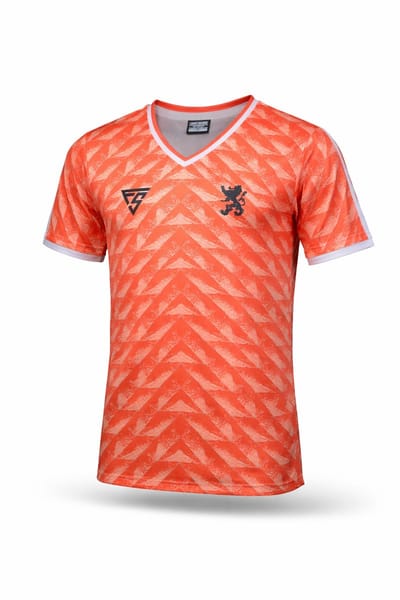 FIGHTSENSE NEDERLAND Voetbalshirt 1988 – Oranje EK ’88 Style – Maat S – Unisex Volwassenen