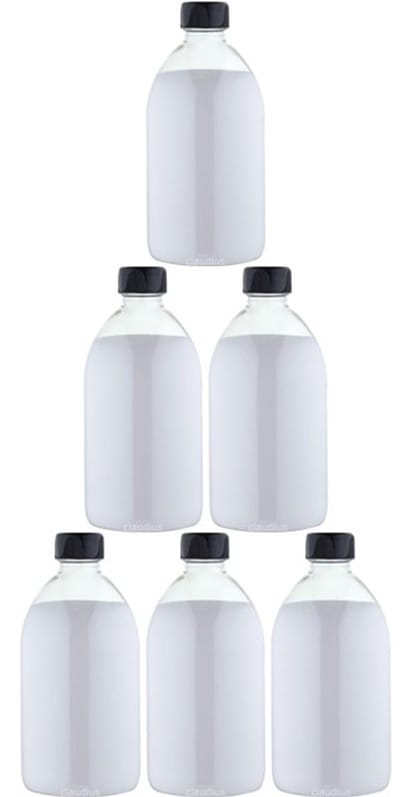 Scrubzout Kokos 650 gram - Fles met zwarte dop - set van 6 stuks - Hydraterende Lichaamsscrub