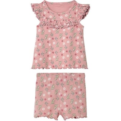LUPILU Baby shirt met korte broek (Roze, 50/56)