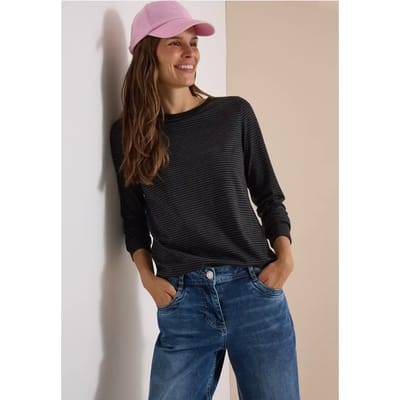 Longsleeve met boothals en strepen