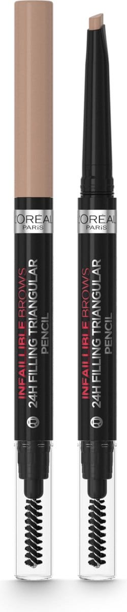 L'Oréal Paris Infaillible 24H Brow Filling Triangular Pencil - 6.0 Dark Blonde - Opdraaibaar wenkbrauwpotlood - 9.2gr