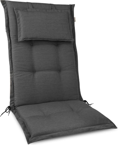 Beautissu HighLux HL – Tuinkussen Hoge Rug Kussen 120x50x7cm – Outdoor Zitkussen voor Tuinstoel Antraciet