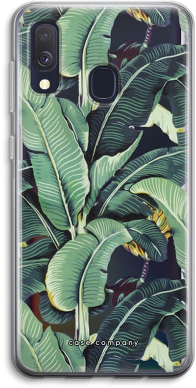 Case Company® - Hoesje geschikt voor Samsung Galaxy A40 hoesje - Bananenbladeren - Soft Cover Telefoonhoesje - Bescherming aan alle Kanten en Schermrand
