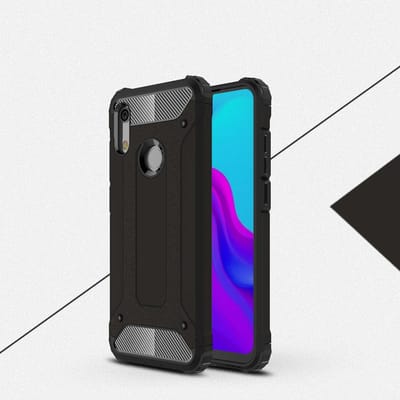 Ntech Hoesje Geschikt voor Huawei Y6 (2019) Dual layer Armor Hoesje - Zwart