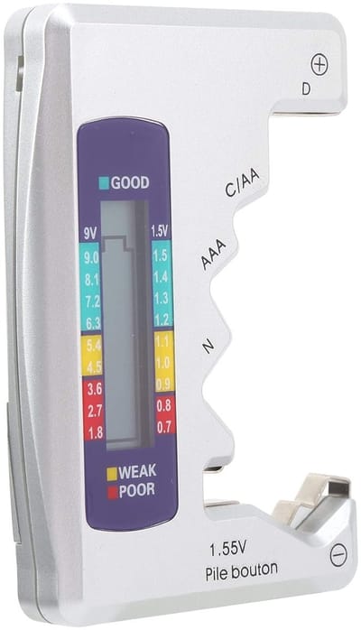 Digitale Batterijtester - Batterijmeter - Batterijen Testen - LCD Display - Compact Formaat - Zwart