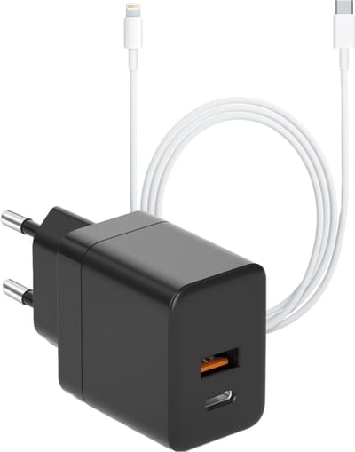 35w usb adapter geschikt voor iPhone + Lightning oplaadkabel 3m - Snellader geschikt voor iPhone 14/13/12/11/X