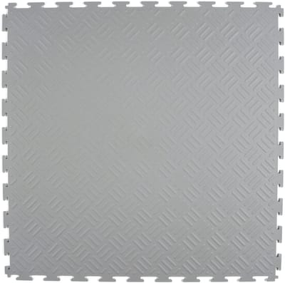 Rubbermagazijn - PVC Kliktegel tranenplaat - grijs - 530x530x4mm - winkel - showroom - garage - prijs per stuk