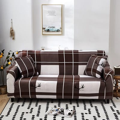 Geometrische Bankhoezen Elastische Bankhoezen voor Woonkamer funda sofa Stoel Bankhoes Bankhanddoek Woondecoratie 1/2/3/4-zits 1pc 1-Seat 90-140cm black