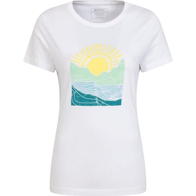 Mountain Warehouse Dames/Dames Nooit Verloren Zonsopgang Organisch T-Shirt (Wit)
