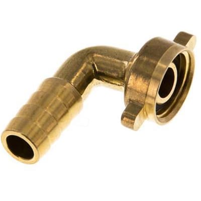 G 1/2'' x 13mm Messing Elbow 90deg Slangpilaar met NBR Afdichting en Vleugelmoer 16 Bar