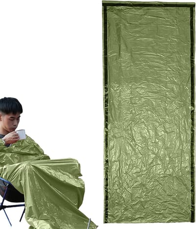 Survival Dekbed - Nooddeken Slaapzak - Buiten Overleven - Reflecteert Lichaamswarmte - 210 x 90 cm - Legergroen