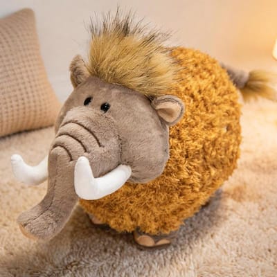 35cm Nieuwe Collectie Cartoon IJstijd Mammoet Pluche Speelgoed Zacht Schattig Olifant Knuffeldier Knuffelkussen Bankkussen Verjaardagscadeau 35cm geel