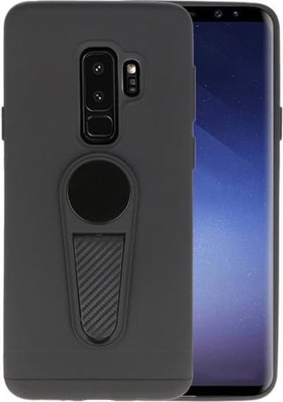 Zwart Magneet Stand Case hoesje voor Samsung Galaxy S9 Plus