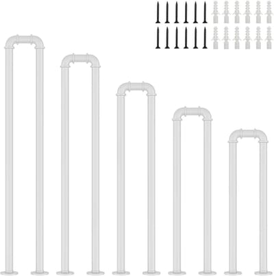 Trapleuning Buiten - Veranda Leuning - Veiligheid Buiten - Stevige Metalen Constructie - Tot 100cm - Wit