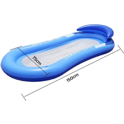 Buiten opvouwbare waterhangmat opblaasbare drijvende zwembadmatras party loungebed strandstoel blauw