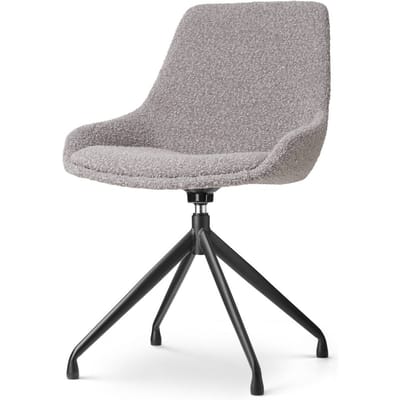 Nolon Nola-Isa Eetkamerstoel Draaibaar Bouclé Taupe - Stof - Zwart Onderstel - Design - Scandinavisch - Comfortabel