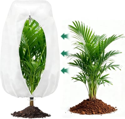 Winterbescherming voor Planten met Trekkoord en Rits, Fleece Doek, 140 x 200 cm, Bescherming tegen Kou, Vorst en Wind