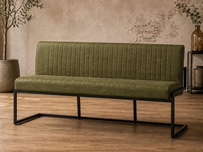 Eetkamerbank Belgie 155 cm Micro Leder Groen