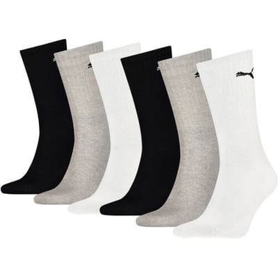 Puma Sportsokken Zwart Grijs Wit - 6 paar Puma Sport Sokken - Unisex - Maat 47/49