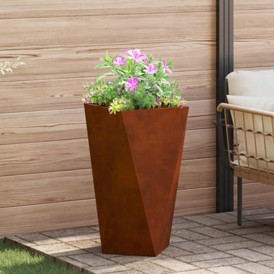 vidaXL Plantenbak Roestig 40 x 40 x 75 cm weervast staal